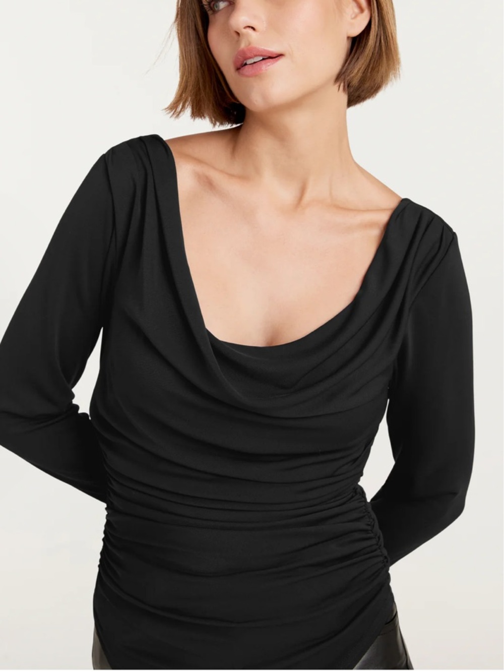 NWT 🐈‍⬛ Cinq a sept LONG SLEEVE CHERISE TOP Black